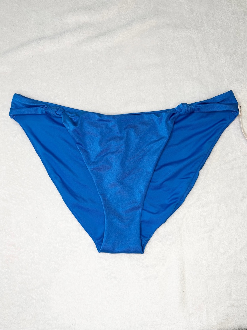 Victoria's Secret Bikini Bottoms NWT Medium Blue Side Knot Ruched Back Swimsuit